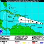TD 5 forms; heading for the Caribbean