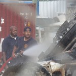 Junked cars go up in flames