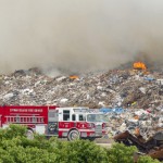 Again! Firefighters battle dump blaze