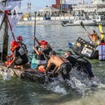 Splashy finish for cardboard boat race