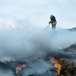 Firefighters monitor landfill