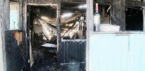 The group of homes in Windsor Park were left a burned-out shell by the fire on Friday evening.