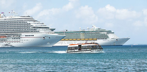 Cruise ship passengers who arrive in Cayman are taken to shore by tender boats.