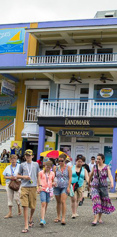 Statistics show that with more time on shore, cruise ship passengers will spend more money.