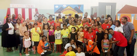 Fearless Xtreme campers celebrate at the Mary Miller Hall.