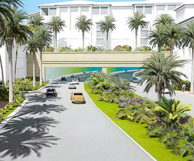 An architect’s rendering of the plan for the new section of the Esterley Tibbetts Highway