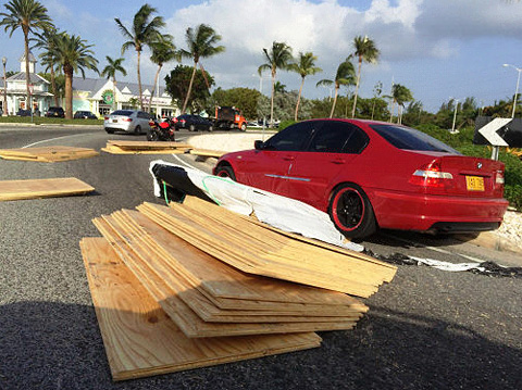 A truck dropped a load of plywood onto a roundabout just before rush hour Wednesday.