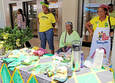 Vendors offered items to help festival-goers show off their Jamaican pride.