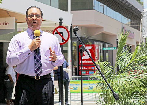 Premier Alden McLaughlin speaks at the Jamaica Independence Day festival. - Photos: Kelsey Jukam