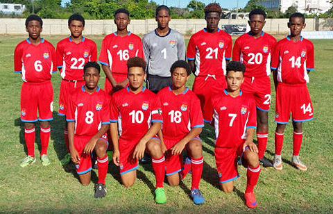 Cayman U-15 team against Anguilla. 