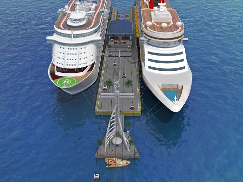 The two terminals would be positioned close to the reef line.