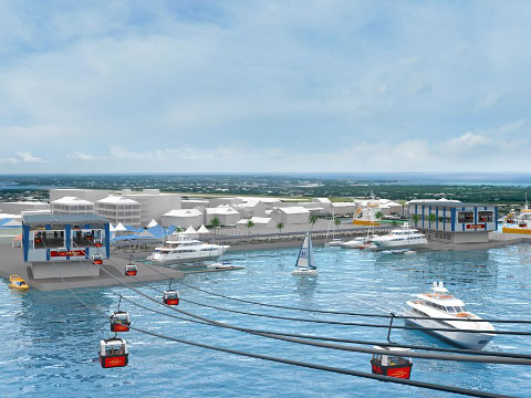 Cable cars have been put forward as a new solution to the port project problems. - IMAGE: ARTIST