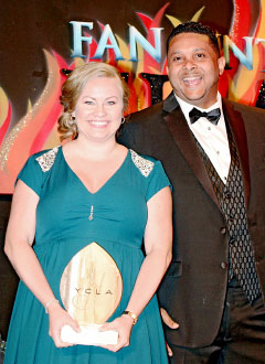 Kadi Merren-Pentney, the 2014 YCLA winner, with YCLA 2013 recipient Shomari Scott. - PHOTO: Jewel Levy