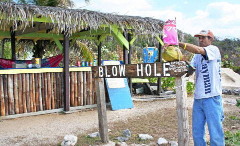 Alan Ebanks is a tour guide at the Blow Holes in East End. - Photo: Jewel Levy