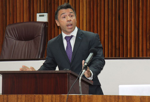Leonardo Raznovich, at the Truman Bodden Law School lecture earlier this year which he helped organize. - Photo: James Whittaker