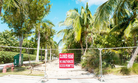 Camana Way was closed off last month as work got under way for the underpass. - PHOTO: TANEOS RAMSAY