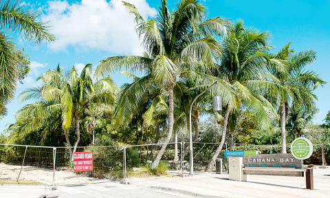 Camana Way opposite Camana Bay has been dug up and closed as part of the ongoing project. - PHOTO: TANEOS RAMSAY