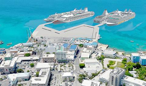 This illustration shows the proposed cruise berthing facility in George Town.