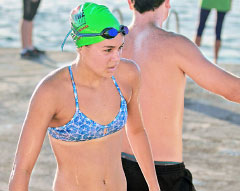 Lauren Hew swam impressively.
