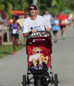 Richard Harrison won the pram race.