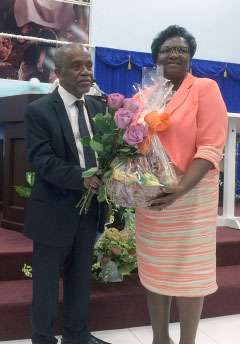 Rev. Michael Leroy Doughlin and his wife Denise after Sunday