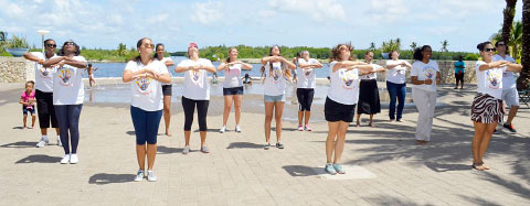 A flash mob at Camana Bay marked last year’s International Day of Peace.