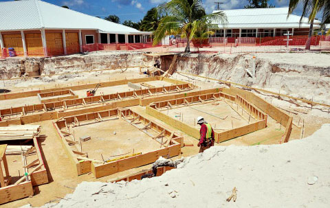 Renovation work in progress at the Brac Reef Beach Resort. – PHOTO: ED BEATY