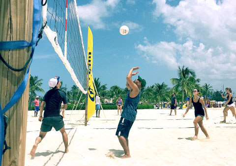 Sunday League volleyball is played at Public Beach.