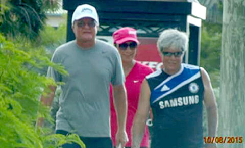 The Royal Cayman Islands Police Service issued these photographs of the three people acting suspiciously by depositing a white powder on the streets and sidewalks in George Town.