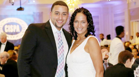 Former Cayman Chief Magistrate Margaret Ramsay-Hale, with her son Matthew Hale, one of the CISPA professional designation honorees.
