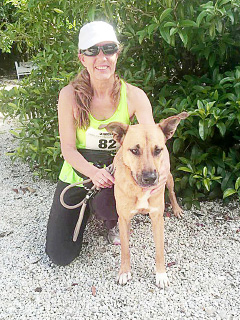 Teresa Strad and her running partner Nala at the Fidelity Fun Run.