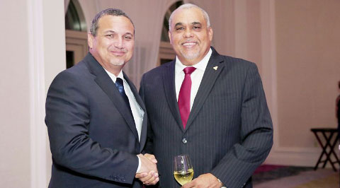 Deputy Governor Franz Manderson, left, and Minister of Youth Osbourne Bodden.