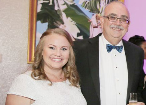 2014 YCLA recipient Kadi Merren-Pentney with George Town MLA and YCLA Chairman Roy McTaggart
