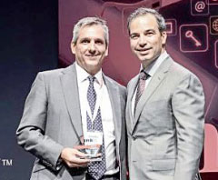 Charlie Kirkconnell, CEO of Cayman Enterprise City, left, with Sinan Kanatsiz, chairman of the IMA.