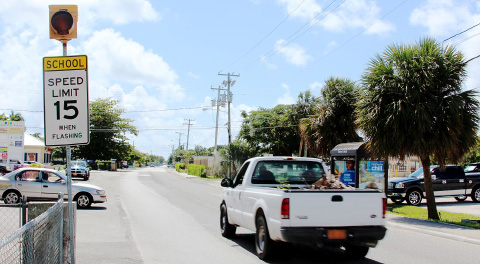 Walkers Road near John Gray, St. Ignatius and Cayman Prep high schools has been identified as a danger area for students walking in the school zone. - Photo: Brent Fuller