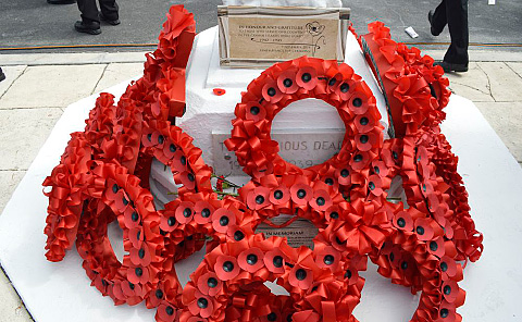 Poppy wreaths will be placed on the Cenotaph and Seaman’s Memorial on Nov. 8.