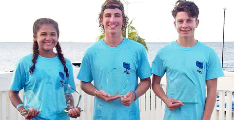 Laser winners Allena Rankine, Andres McDermot and Pablo Bertran