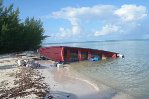 Smugglers Boat abandoned on Cayman
