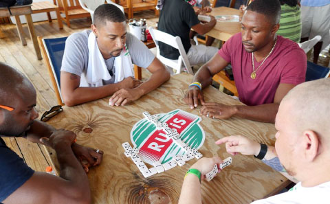 The dominoes games were keenly contested.