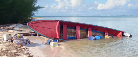 Police recovered the fast canoe in North Side following a chase on Oct. 25 and launched a search for its four occupants.