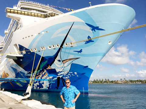Guy Harvey’s work adorns the Norwegian Escape, which will make its maiden journey in the Caribbean this weekend. – PHOTO: COURTESY GUY HARVEY