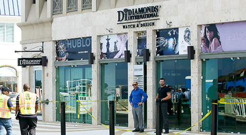 The scene outside Diamonds International on Jan. 1 this year following the robbery. - PHOTO: TANEOS RAMSAY