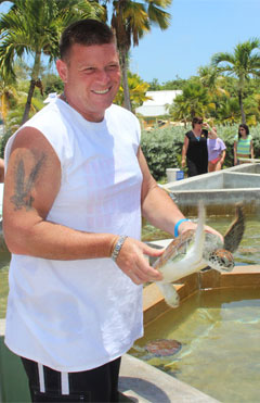 Holding a turtle is the highlight for tourists visiting the Cayman Turtle Farm, but the World Animal Protection organization sees such practices as cruel.