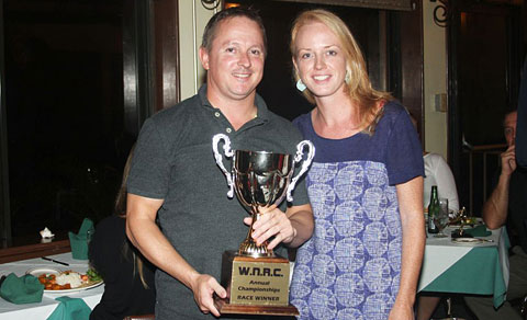 Steve Baker receives his trophy from Jo Bond. - PHOTOS: RON SHILLINGFORD