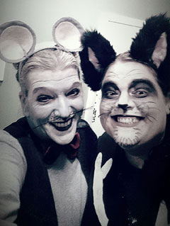 Frizz (Sue Howe) and Grizz (Gabrielle Wheaton) take a selfie.