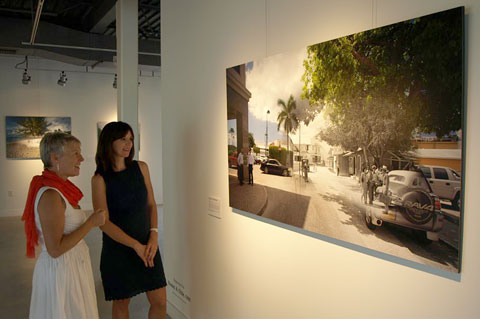 Visitors to the gallery marvel at the image of Shedden Road. - Photo: Vicki Wheaton