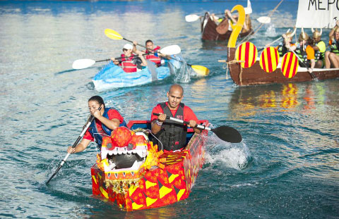 This year’s cardboard boat race was a success. - Photos: Taneos Ramsay