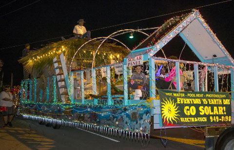 On Saturday evening, an ‘Illuminated Parade’ allowed districts to show off their floats.