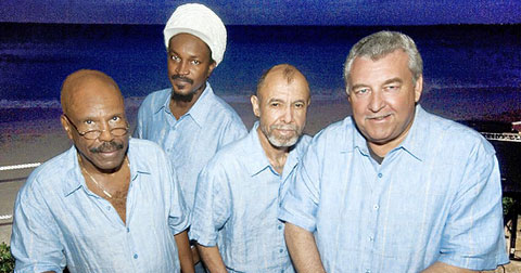 Irvin ‘Irv’ Banks, right, in 2008 with other members of the music group ‘Mainstream’, from left, Edward ‘Solly’ Solomon, Hubert Campbell and Leonard Bodden.
