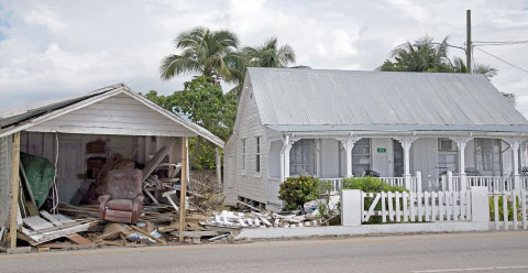 A car smashed into the historic Arthur Bodden house in George Town early Saturday, causing extensive damage to the home - the seventh time the owners say this has occurred. - PHOTO: KELSEY JUKAM